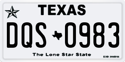 TX license plate DQS0983