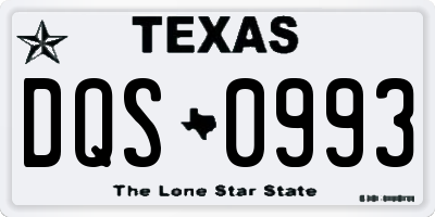 TX license plate DQS0993