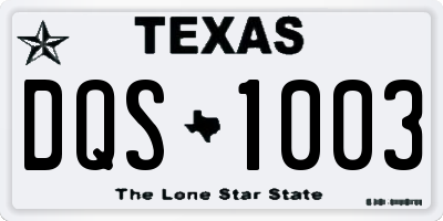 TX license plate DQS1003