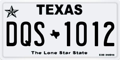 TX license plate DQS1012