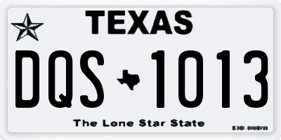 TX license plate DQS1013