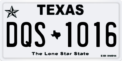 TX license plate DQS1016