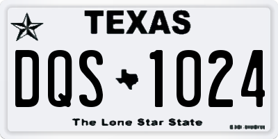 TX license plate DQS1024