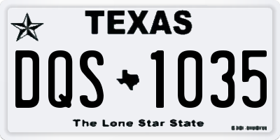 TX license plate DQS1035