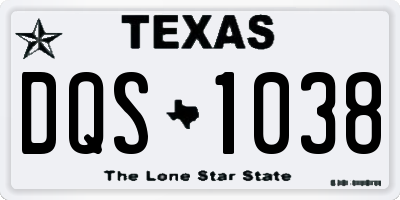 TX license plate DQS1038