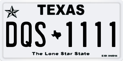 TX license plate DQS1111