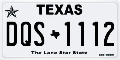 TX license plate DQS1112