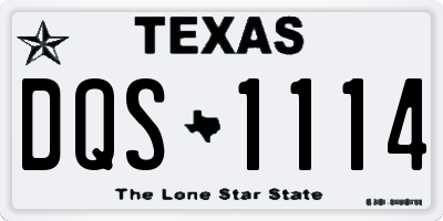 TX license plate DQS1114