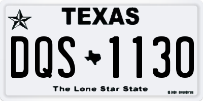 TX license plate DQS1130