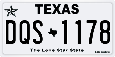 TX license plate DQS1178