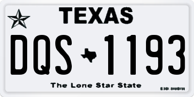 TX license plate DQS1193