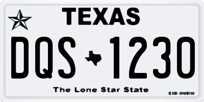 TX license plate DQS1230