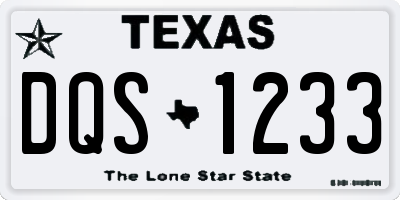 TX license plate DQS1233