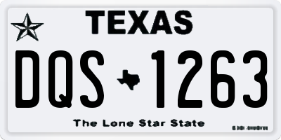 TX license plate DQS1263