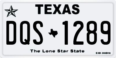 TX license plate DQS1289