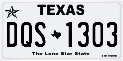TX license plate DQS1303