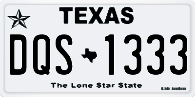 TX license plate DQS1333