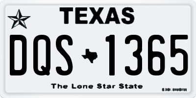 TX license plate DQS1365