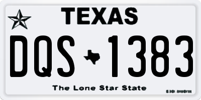 TX license plate DQS1383