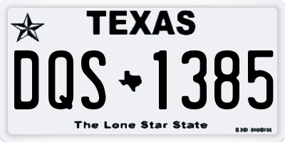 TX license plate DQS1385