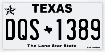 TX license plate DQS1389