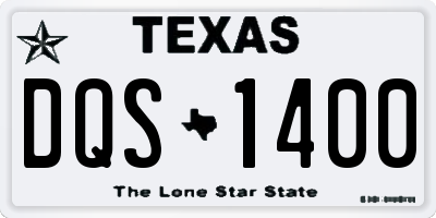 TX license plate DQS1400