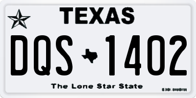 TX license plate DQS1402