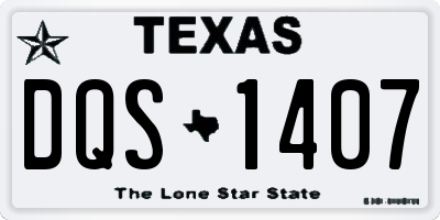 TX license plate DQS1407