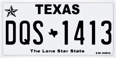 TX license plate DQS1413