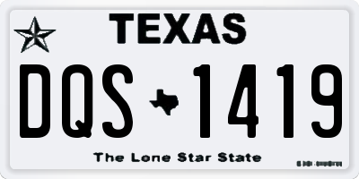 TX license plate DQS1419