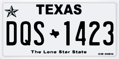 TX license plate DQS1423