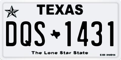 TX license plate DQS1431