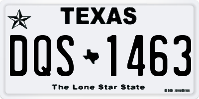 TX license plate DQS1463