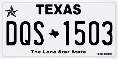 TX license plate DQS1503