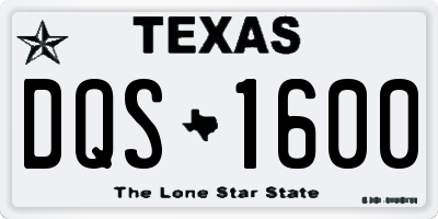 TX license plate DQS1600