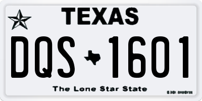 TX license plate DQS1601