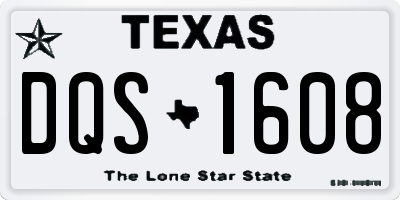 TX license plate DQS1608