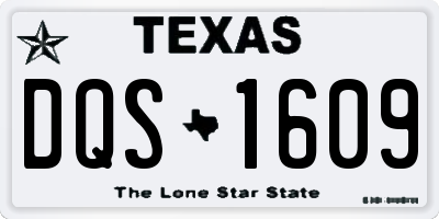 TX license plate DQS1609