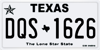 TX license plate DQS1626