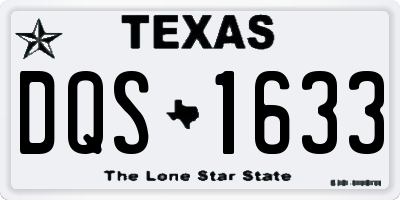 TX license plate DQS1633