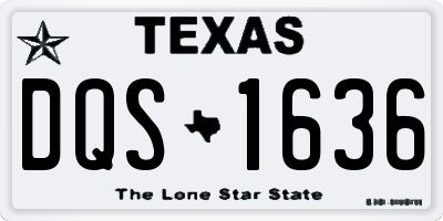 TX license plate DQS1636
