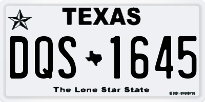 TX license plate DQS1645