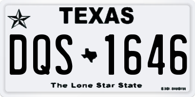 TX license plate DQS1646