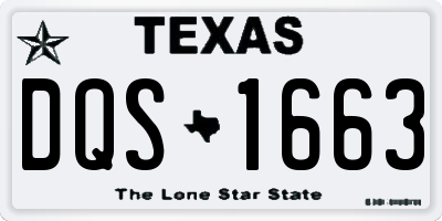 TX license plate DQS1663