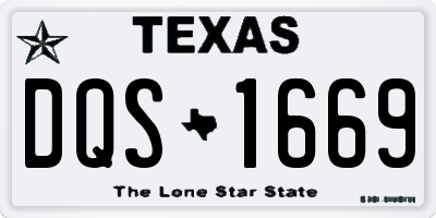 TX license plate DQS1669