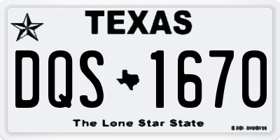 TX license plate DQS1670