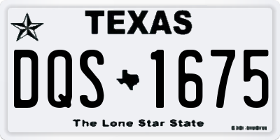 TX license plate DQS1675