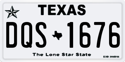 TX license plate DQS1676