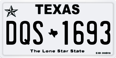 TX license plate DQS1693