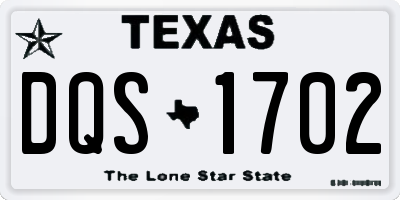 TX license plate DQS1702
